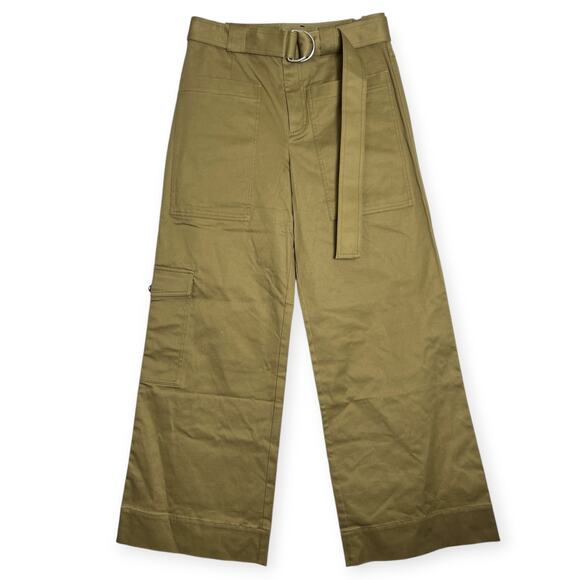 NEW Proenza Schouler White Label Cotton Twill Cargo Pants SIZE 6 Khaki Green NWT - Picture 3 of 16